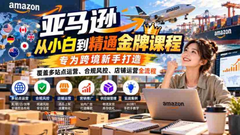 解锁跨境电商高手之路：亚马逊小白进阶指南，全面解析多平台运营、合规策略与店铺管理全链条-OG资源站