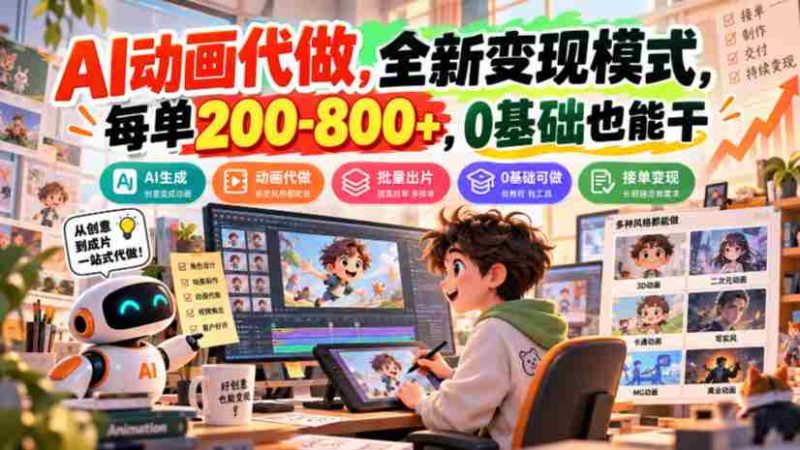 探秘AI动画制作新商机：无门槛创业，单价200至800，开启盈利新篇章-OG资源站