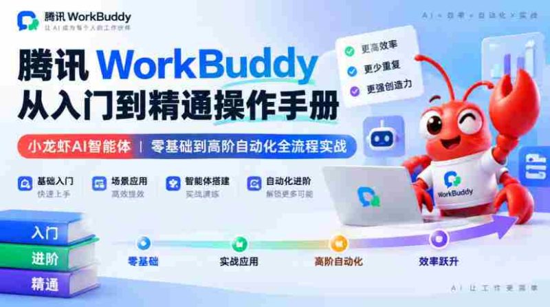 腾讯WorkBuddy从入门到精通操作手册｜小龙虾AI智能体，零基础到高阶自动化全流程实战【文档】-OG资源站