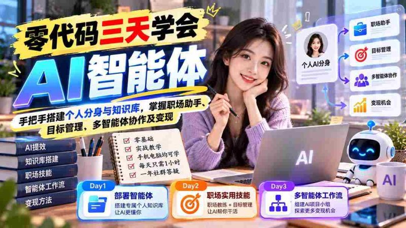 一键上手】三天速成AI智能助手：亲手打造专属分身及知识库，全面解锁职场利器、目标追踪、智能体协同及商业价值-OG资源站