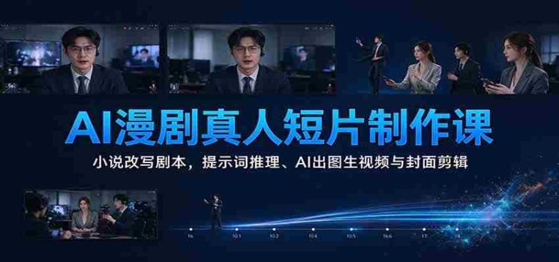 AI漫剧真人短片制作课：小说改写剧本，提示词推理、AI出图生视频与封面剪辑-OG资源站
