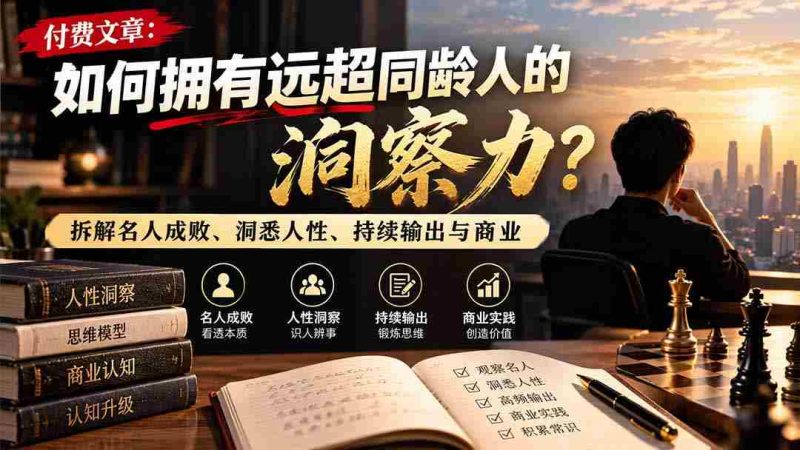 解锁洞察力秘诀：超越同龄，剖析名流得失，深挖人性本质，不断创作与商业实战之道-OG资源站