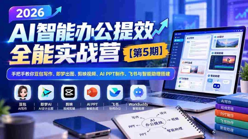 2026智能办公效率加速班第五季——零水印教程:全方位指导豆包文案、梦境成图、剪映视频剪辑、AI PPT制作及飞书智能助手搭建-OG资源站