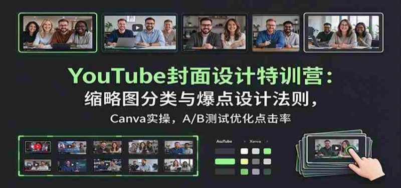 YouTube封面设计特训营:缩略图分类与爆点设计法则,Canva实操,A/B测试优化点击率-OG资源站