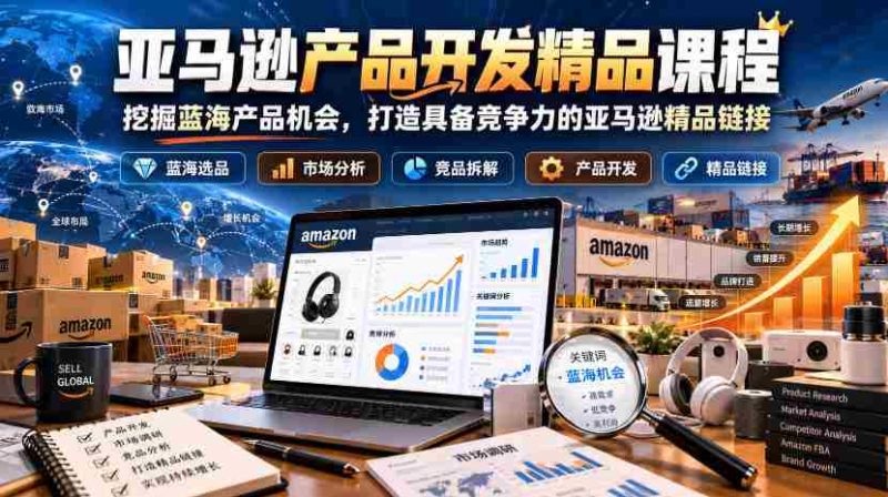 探秘亚马逊：打造高竞争力链接的蓝海产品开发秘籍课-OG资源站