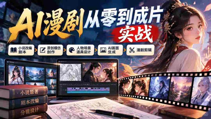 从零开始打造AI动漫：小说改编剧本、原创风格创作、角色场景道具构思、AI图像制作及动漫剪辑实战攻略-OG资源站