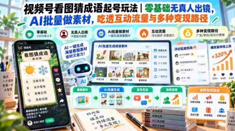 图说成语挑战来袭：零门槛视频号运营，AI赋能轻松制胜，解锁互动流量新玩法-OG资源站