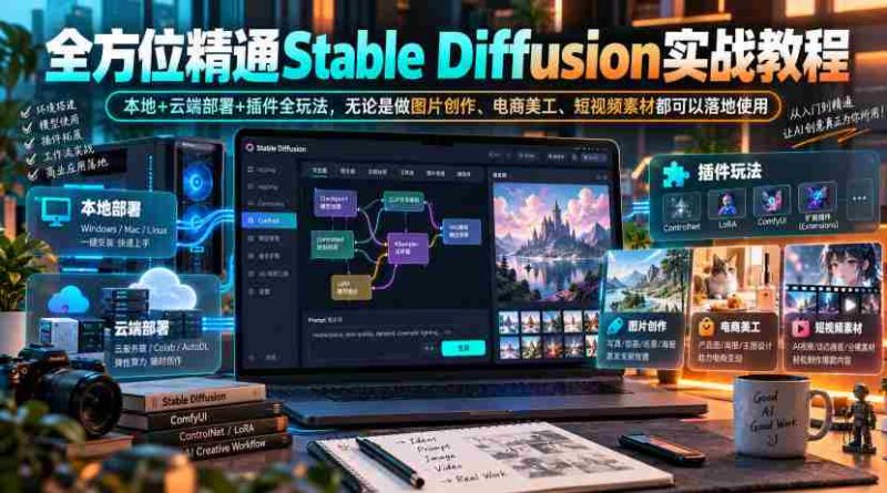 深度解析Stable Diffusion全攻略：本地与云端部署，插件技巧一网打尽，图片创作到短视频制作，实用技能全掌握-OG资源站