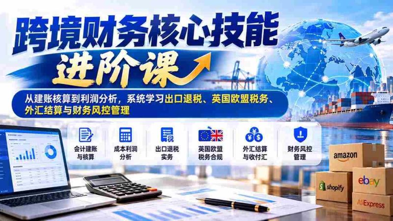 跨越财务难关，精通国际财税：深度解析建账到盈利，全面掌握出口退税、英欧税务、外汇操作及风险管控技巧-OG资源站