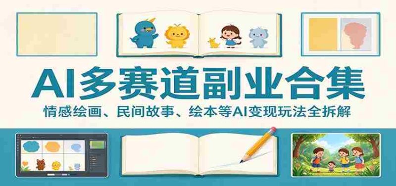AI多赛道副业合集：情感绘画、民间故事、绘本等AI变现玩法全拆解-OG资源站