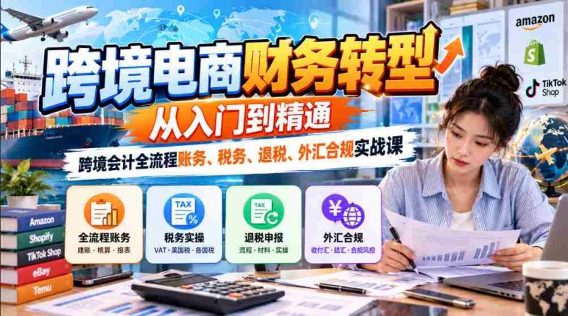 深入解析跨境电商财务升级：新手至高手的跨越之旅——全方位跨境会计实务课程，涵盖账务、税务、退税与外汇合规-OG资源站