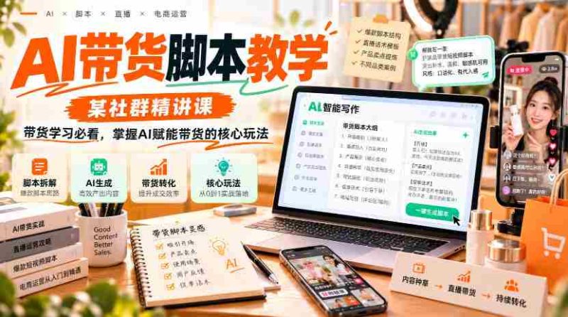 AI带货脚本教学，某社群精讲课，带货学习必看，掌握AI赋能带货的核心玩法-OG资源站