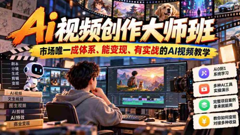 2026年全新升级！独树一帜的AI视频制作高阶班，市场独占鳌头，盈利无忧，实战教学，打造AI视频制作高手（持续更新中）-OG资源站
