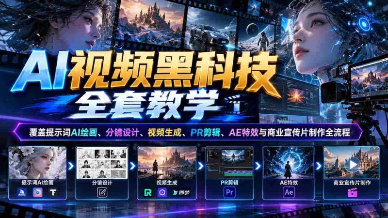 揭秘AI视频制作全攻略：从AI绘画到PR剪辑，一网打尽特效与商业宣传片制作技巧-OG资源站