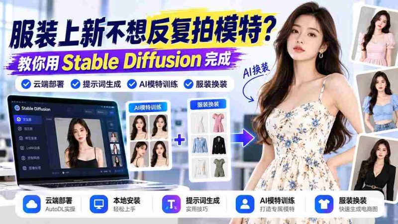 告别繁琐模特拍摄！Stable Diffusion助你轻松实现云端部署、智能提示词与AI换装体验-OG资源站