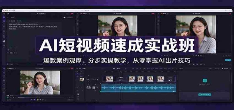 AI短视频速成实战班：爆款案例观摩、分步实操教学，从零掌握AI出片技巧-OG资源站