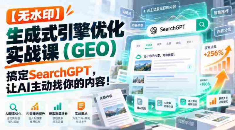 高清版】实战GEO引擎优化课程：学会SearchGPT，让AI主动寻你内容！【独家中英双字幕-OG资源站