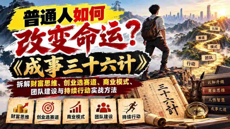 揭秘普通人逆袭之道：《成事三十六计》详解财富策略、创业路径、盈利模式、团队打造及执行力实战技巧-OG资源站
