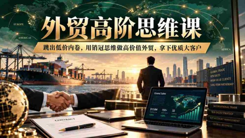 突破低价竞争困局，掌握外贸顶尖策略，以冠军心态开拓高价值市场，锁定高端优质客户-OG资源站
