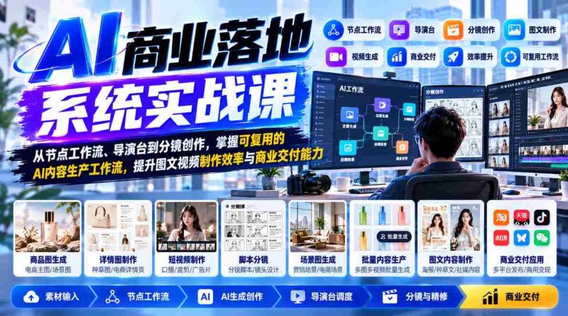 零水印】AI商业应用实战教程：深度解析节点工作流、导演台操作及分镜制作，解锁高效AI内容制作流程，大幅提高图文视频制作效能与商业交付水准-OG资源站
