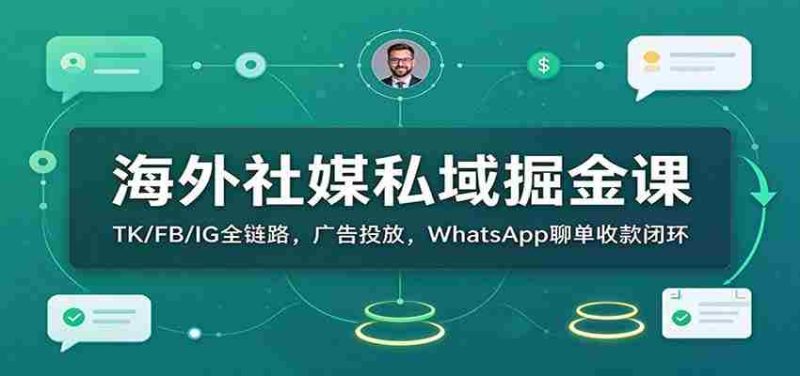 全球社交平台私域财富挖掘指南：TK、FB、IG全方位策略，广告投放与WhatsApp成交收款一网打尽-OG资源站