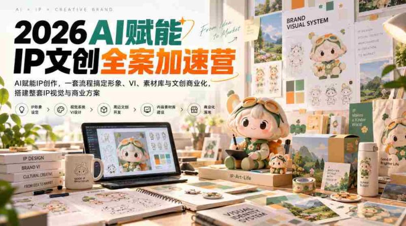 2026年AI助力IP文创全案加速培训，一揽子方案助力IP创意生成，全面打造形象、品牌视觉、素材库及文创商业化，构建完整IP视觉及商业体系-OG资源站