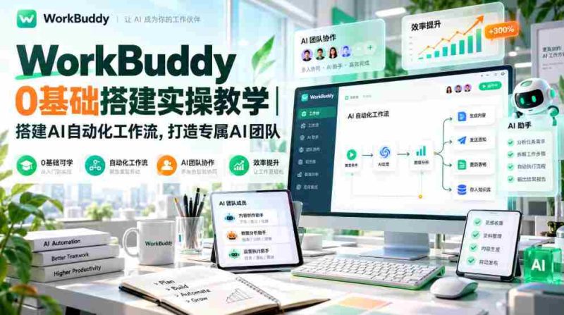 轻松掌握WorkBuddy零基础教程：构建AI自动化工作流程，打造个性化智能团队-OG资源站