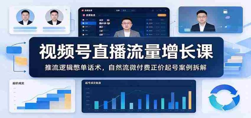 视频号直播流量增长课：推流逻辑憋单话术，自然流微付费正价起号案例拆解-OG资源站