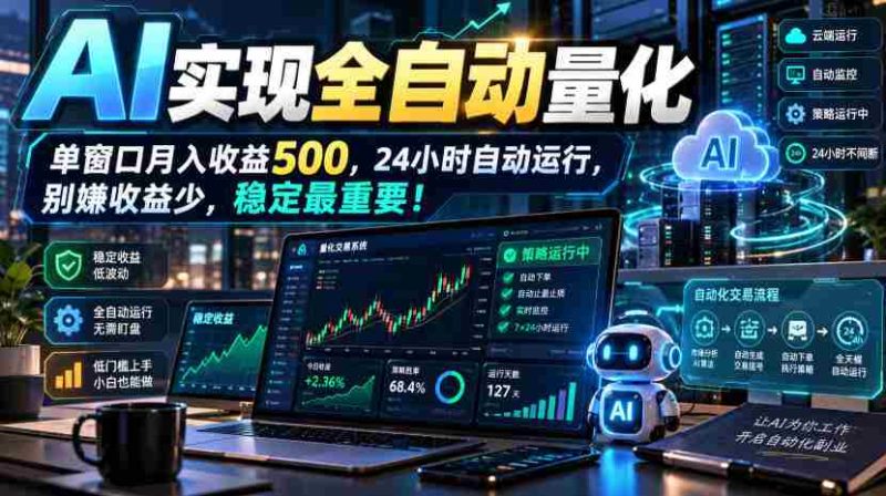 智能AI量化投资方案，轻松实现长效盈利，零基础轻松上手，稳赚不赔的绝佳项目！-OG资源站