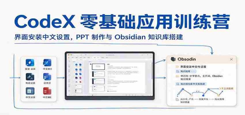 CodeX新手入门班：轻松设置中文界面，掌握PPT制作及Obsidian知识库构建技巧-OG资源站