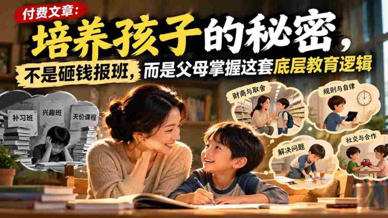 付费文章:培养孩子的秘密,不是砸钱报班,而是父母掌握这套底层教育逻辑-OG资源站