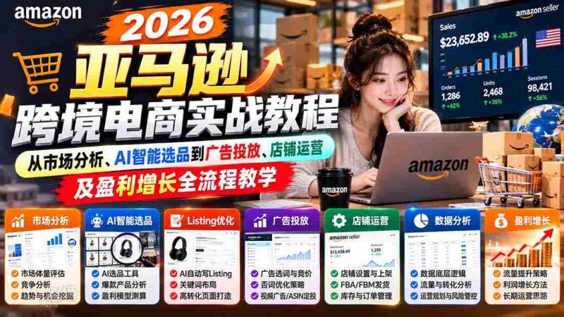 2026亚马逊跨境电商实战教程-更新1027，从市场分析、AI智能选品到广告投放、店铺运营及盈利增长全流程教学-OG资源站