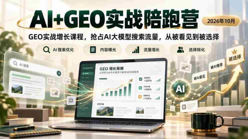 2026年10月，AI与GEO实战训练营开启，聚焦GEO实战增长策略，夺取AI大模型搜索流量，助您从默默无闻走向主动选择-OG资源站