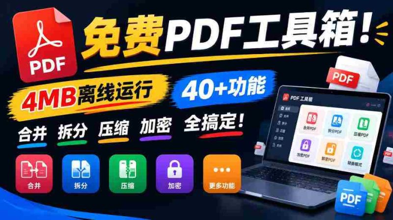 畅享全能PDF神器！仅需4MB空间，强大40余项功能，轻松合并、拆分、压缩、加密，一应俱全！-OG资源站