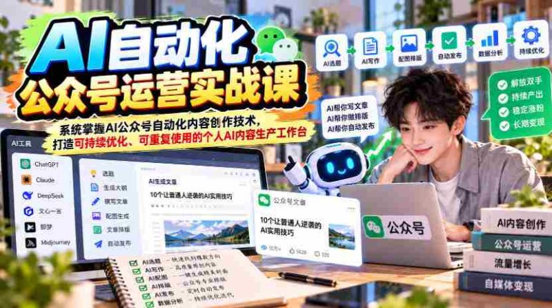 探索AI赋能公众号管理：全面学习AI自动化创作技巧，构建高效个人内容生产平台-OG资源站
