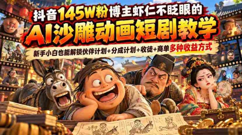 抖音百万粉丝博主揭秘：零基础轻松掌握AI沙雕动画短剧制作，解锁多种赚钱秘籍-OG资源站