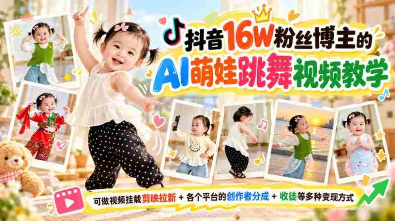 揭秘：抖音16万粉丝博主分享AI萌娃舞蹈教程，多重变现路径助力创作者增收，月入过万不是梦-OG资源站