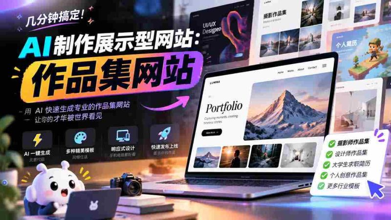 速成AI打造展示平台：一招打造个人作品集网站，专业高效，轻松接单赚钱！-OG资源站
