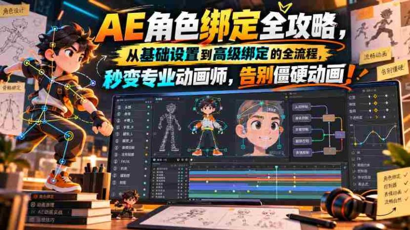 全面解析AE角色绑定技巧，从入门到精通，轻松升级动画达人，告别生硬动画体验，附赠原创双语教学视频！-OG资源站