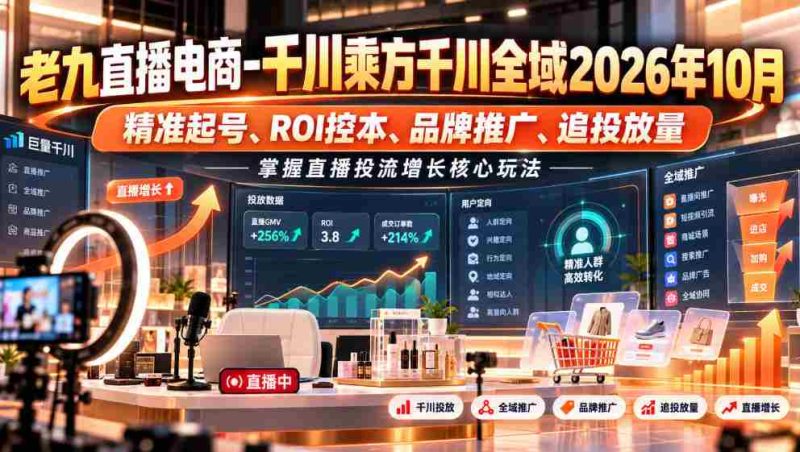 2026年10月千川乘方赋能直播电商，解析精准引流、成本优化、品牌塑造及投放策略，解锁直播流量增长秘籍-OG资源站