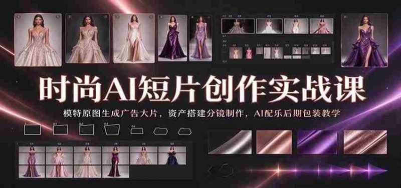 时尚AI短片创作实战课：模特原图生成广告大片，资产搭建分镜制作，AI配乐后期包装教学-OG资源站