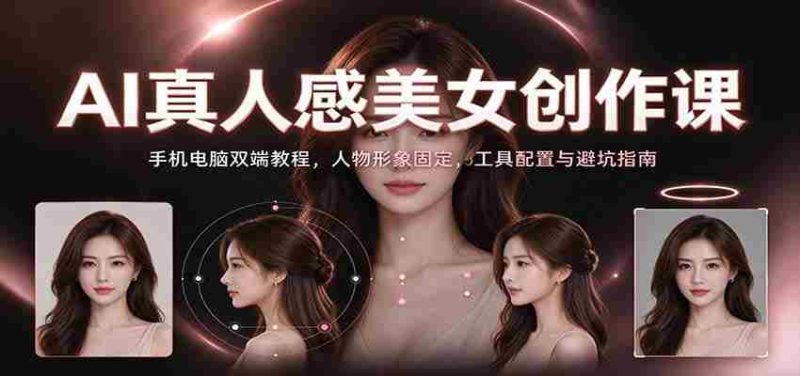 AI真人感美女创作课：手机电脑双端教程，人物形象固定，工具配置与避坑指南-OG资源站