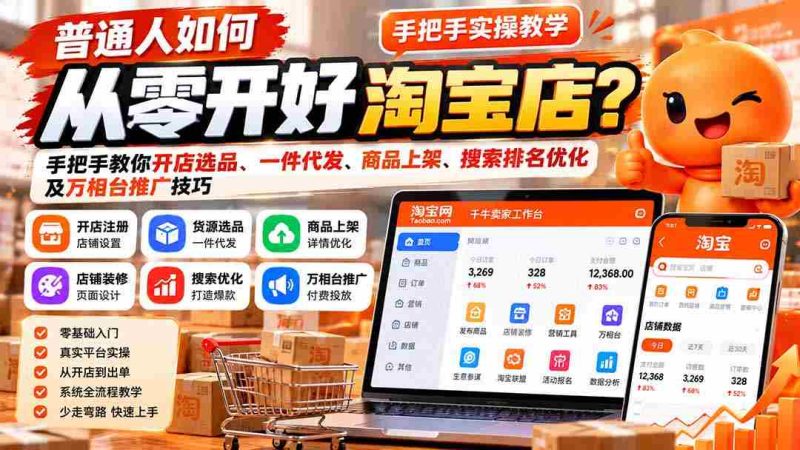 新手开店攻略：全方位揭秘淘宝开店秘诀，从选品到推广，带你轻松掌握电商之道-OG资源站