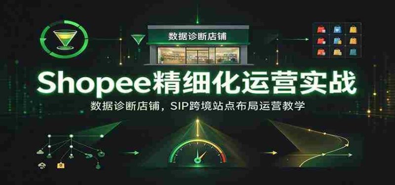 Shopee精细化运营实战：数据诊断店铺，SIP跨境站点布局运营教学【进阶】-OG资源站